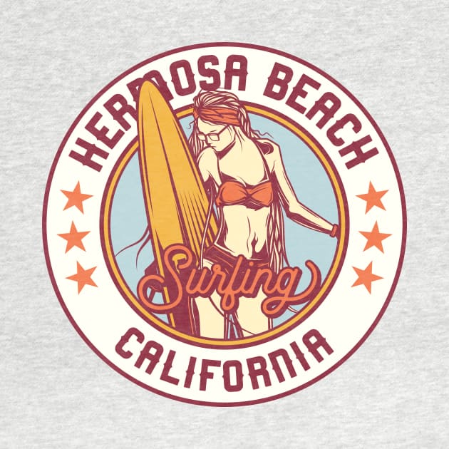 Vintage Surfing Badge for Hermosa Beach, California by SLAG_Creative